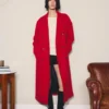 Abrigo largo rojo suave Abrigo largo rojo suave