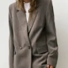 Blazer a rayas con doble botonadura Blazer a rayas con doble botonadura