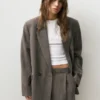 Blazer a rayas con doble botonadura Blazer a rayas con doble botonadura