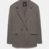 Blazer a rayas con doble botonadura Blazer a rayas con doble botonadura