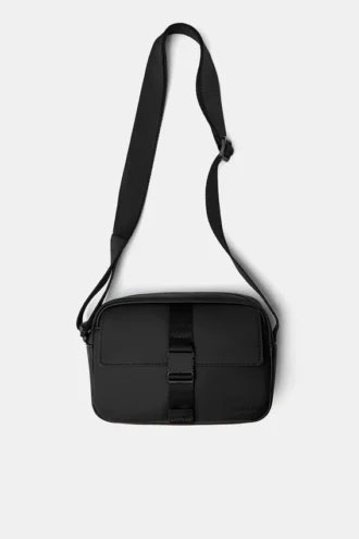 Bolso bandolera de tela recubierta de goma