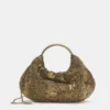 Bolso con abalorios y asa metálica