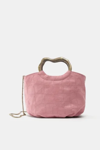 Bolso con asa metálica