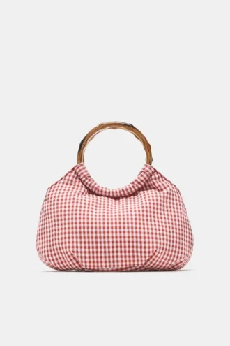 Bolso con estampado de cuadros vichy