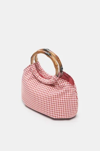 Bolso con estampado de cuadros vichy