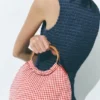 Bolso con estampado de cuadros vichy