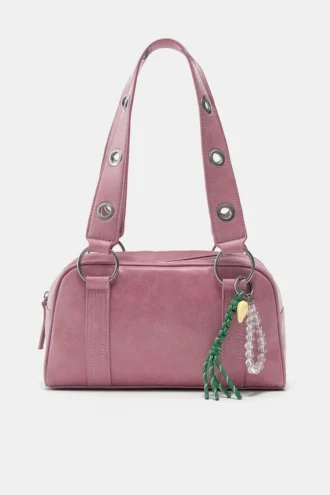 Bolso de hombro con adornos