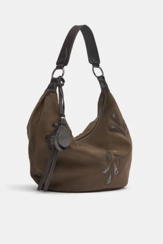 Bolso de hombro con adornos de flecos