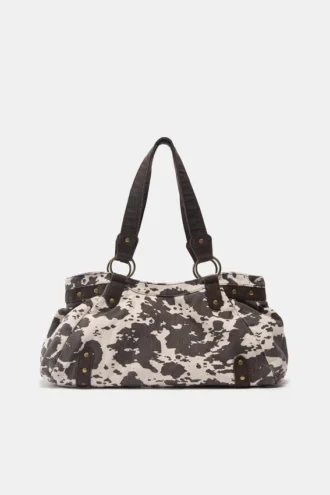 Bolso de hombro con estampado de vaca