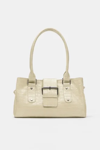 Bolso de hombro con hebilla texturizada