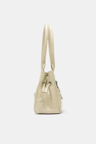Bolso de hombro con hebilla texturizada