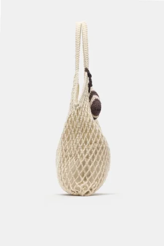Bolso shopper con adornos de macramé Bolso shopper con adornos de macramé