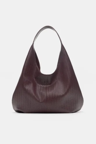 Bolso shopper con efecto trenzado