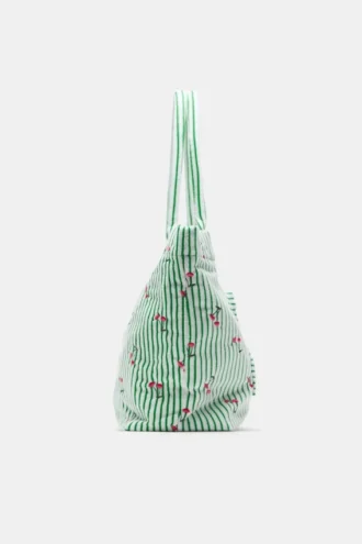 Bolso tote a rayas con efecto toalla Bolso tote a rayas con efecto toalla