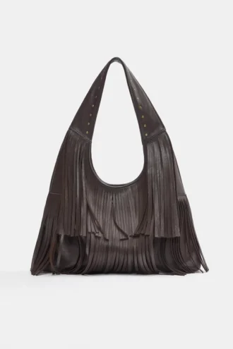 Bolso tote con flecos