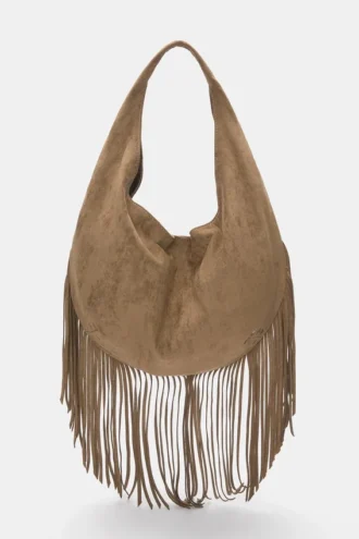 Bolso tote con flecos