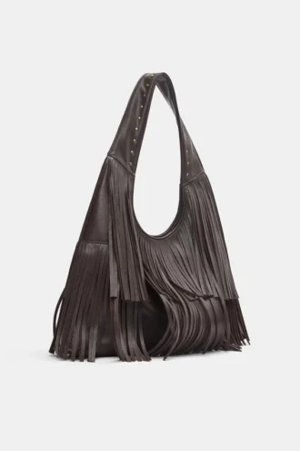 Bolso tote con flecos