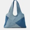 Bolso tote de denim patchwork Bolso tote de denim patchwork