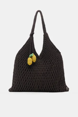 Bolso tote de macramé decorado Bolso tote de macramé decorado