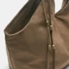 Bolso tote de piel sintética con detalle de correa