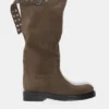 Botas altas de piel con hebilla Botas altas de piel con hebilla