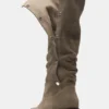 Botas de tacón alto de cuero con tachuelas Botas de tacón alto de cuero con tachuelas