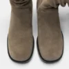 Botas de tacón alto de cuero con tachuelas Botas de tacón alto de cuero con tachuelas