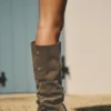 Botas de tacón alto de cuero con tachuelas Botas de tacón alto de cuero con tachuelas