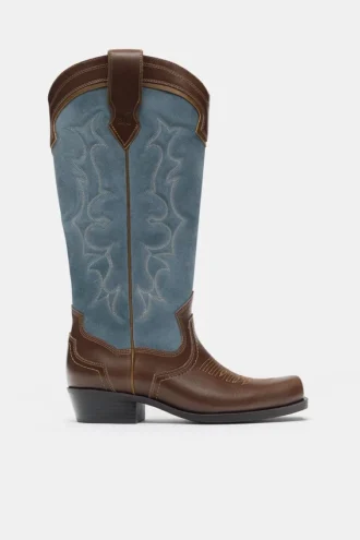 Botas vaqueras de piel Montserrat Messeguer