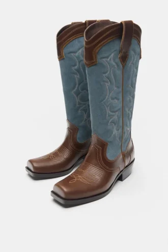 Botas vaqueras de piel Montserrat Messeguer