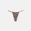 Braguita de bikini fruncida con estampado de leopardo