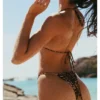 Braguita de bikini fruncida con estampado de leopardo