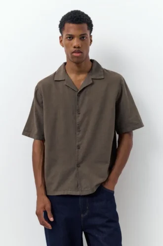 Camisas de manga corta de mezcla de lino
