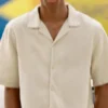 Camisas de manga corta de mezcla de lino