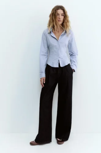 Camisas entalladas de popelín con pinzas