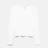 Camiseta de cuello redondo acanalado