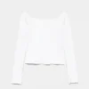 Camiseta de cuello redondo acanalado