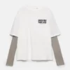 Camiseta de doble manga con eslogan Camiseta de doble manga con eslogan