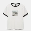 Camiseta de manga corta con ribete gráfico Camiseta de manga corta con ribete gráfico