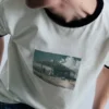 Camiseta de manga corta con ribete gráfico Camiseta de manga corta con ribete gráfico
