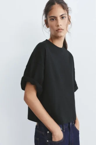 Camiseta de manga corta de corte holgado