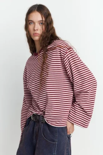 Camiseta de manga larga a rayas