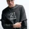 Camiseta de manga larga con cuello redondo de 21 Savage