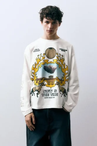 Camiseta de manga larga con estampado gráfico