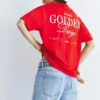 Camiseta roja con eslogan estampado Camiseta roja con eslogan estampado