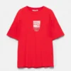 Camiseta roja con eslogan estampado Camiseta roja con eslogan estampado