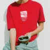 Camiseta roja con eslogan estampado Camiseta roja con eslogan estampado