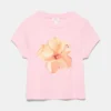 Camiseta rosa con estampado floral Camiseta rosa con estampado floral