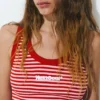 Camiseta sin mangas con bordado a rayas Camiseta sin mangas con bordado a rayas