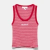 Camiseta sin mangas con bordado a rayas Camiseta sin mangas con bordado a rayas